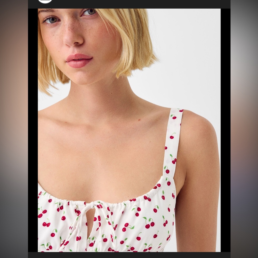 Sugar Kiss  Cherry Print Summer Blouse Top L